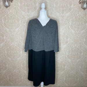 New Directions Two-Tone Heavy 3/4 Sleeve Midi Dress